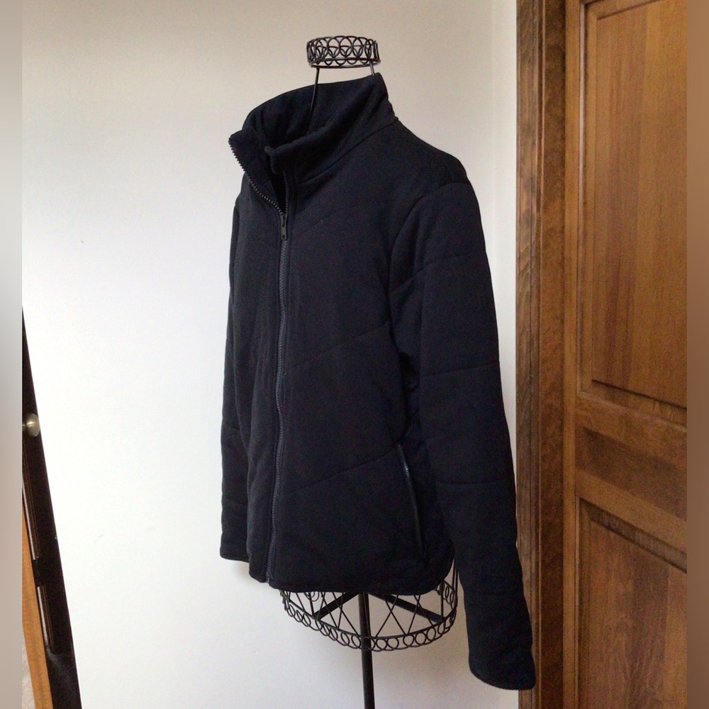 Three Dots Cozy Midweight Insulated Quilted High Low Hem Zip Jacket, Medium - Picture 7 of 11